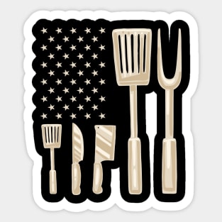 Butcher Butchery US American flag Fathers Day Gift Funny Retro Vintage Sticker